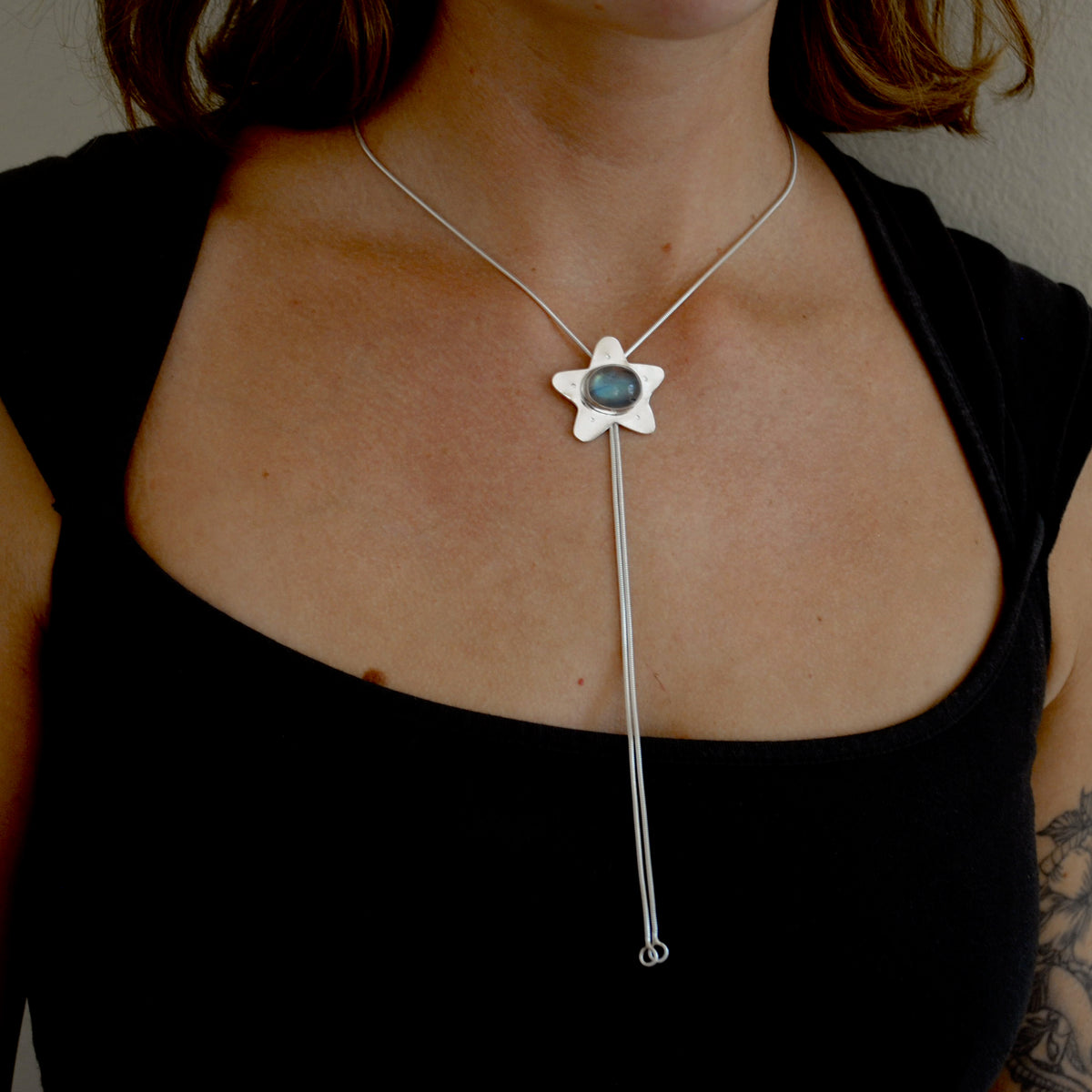 Labradorite Star Bolo Tie