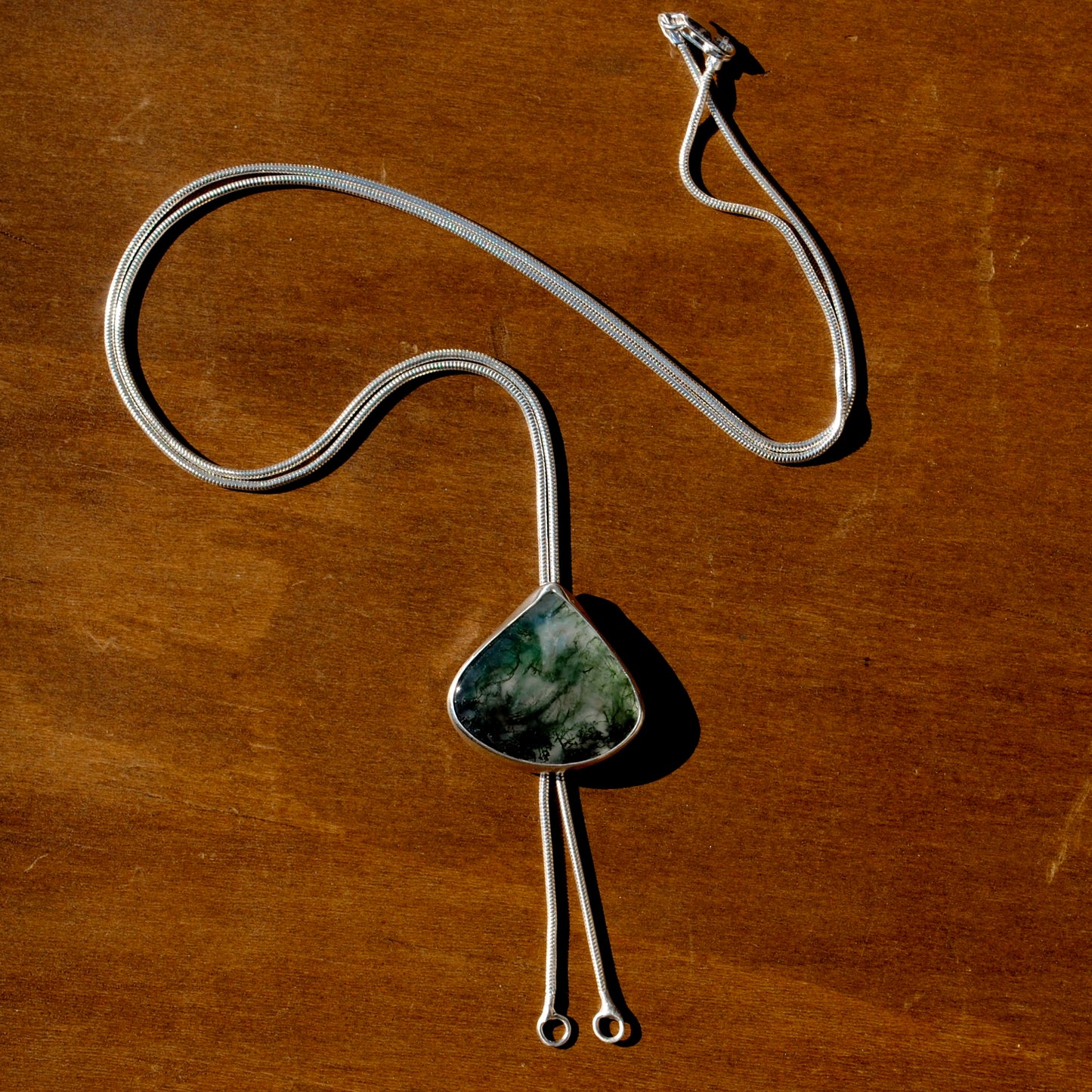 Moss Agate Bolo Tie