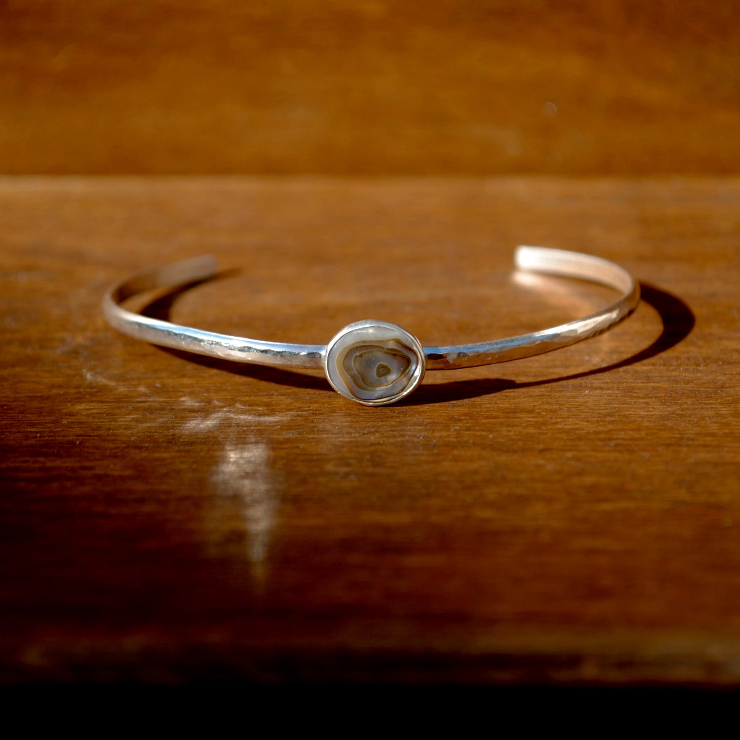 Abalone Hammered Cuff