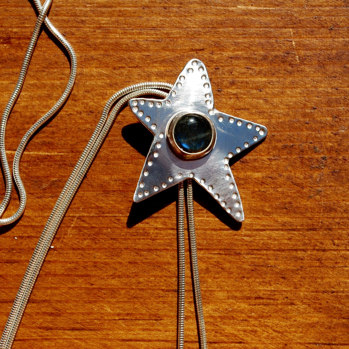 Labradorite Star Bolo Tie