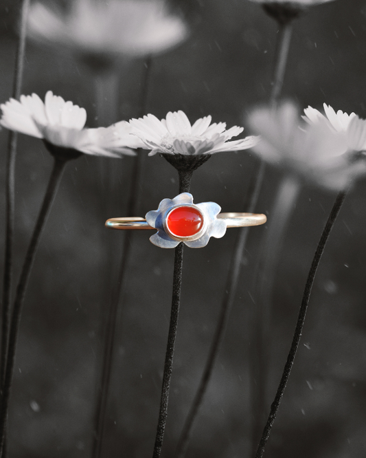 Carnelian Flower Cuff