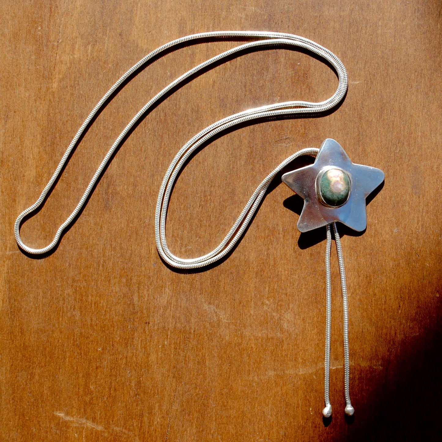 Green Ocean Jasper Star Bolo Tie