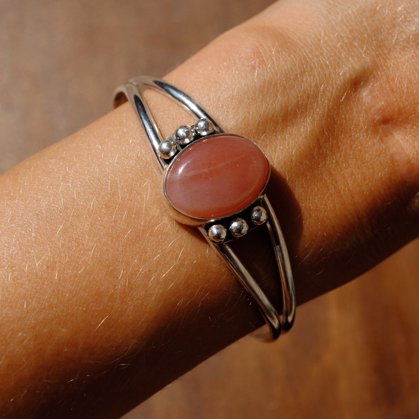 Peach Moonstone Cuff