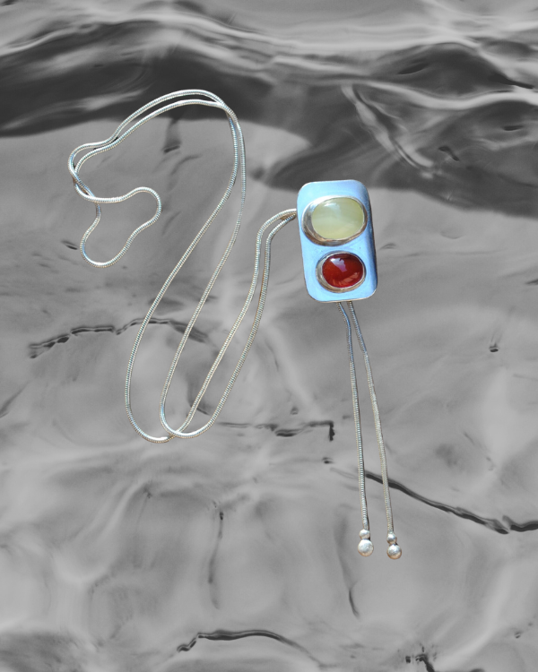 Green Opal and Carnelian Bolo Tie