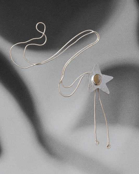 Ocean Jasper Hammered Star Bolo Tie
