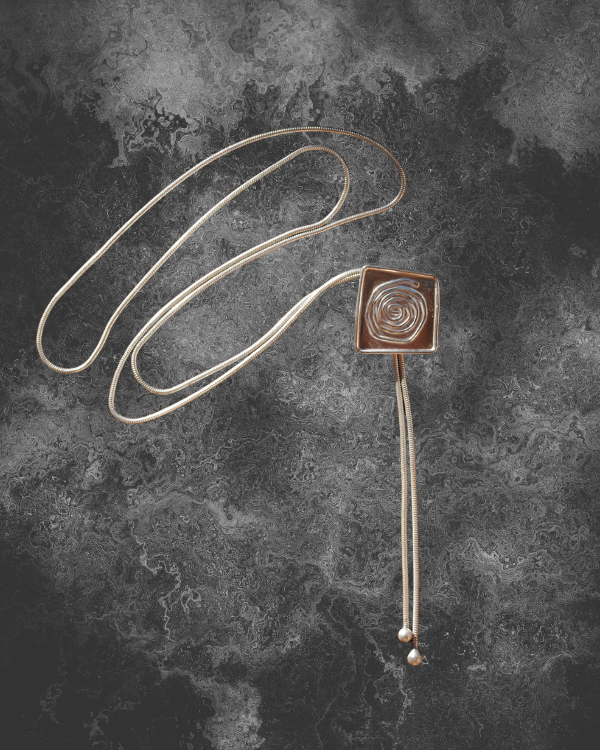 Spiral Square Bolo Tie