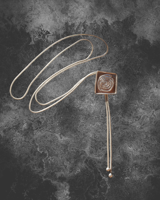 Spiral Square Bolo Tie