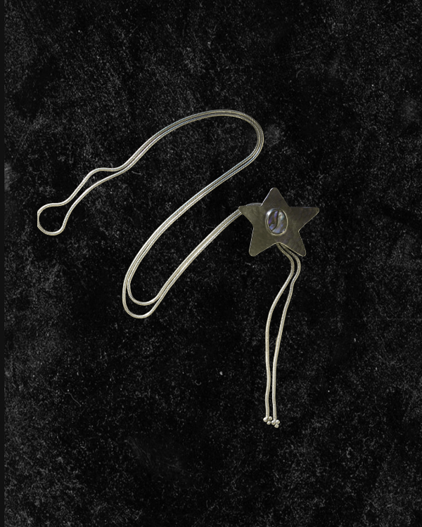 Abalone Hammered Star Bolo Tie
