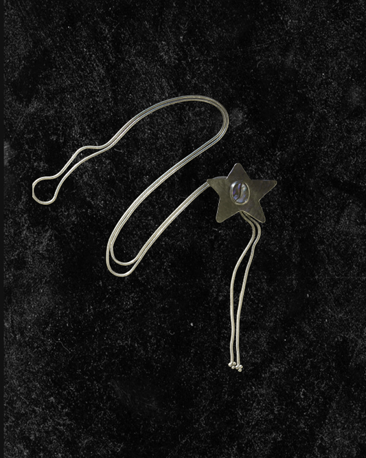 Abalone Hammered Star Bolo Tie