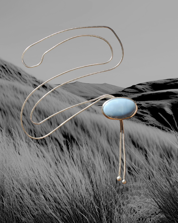 Blue Opal Bolo Tie