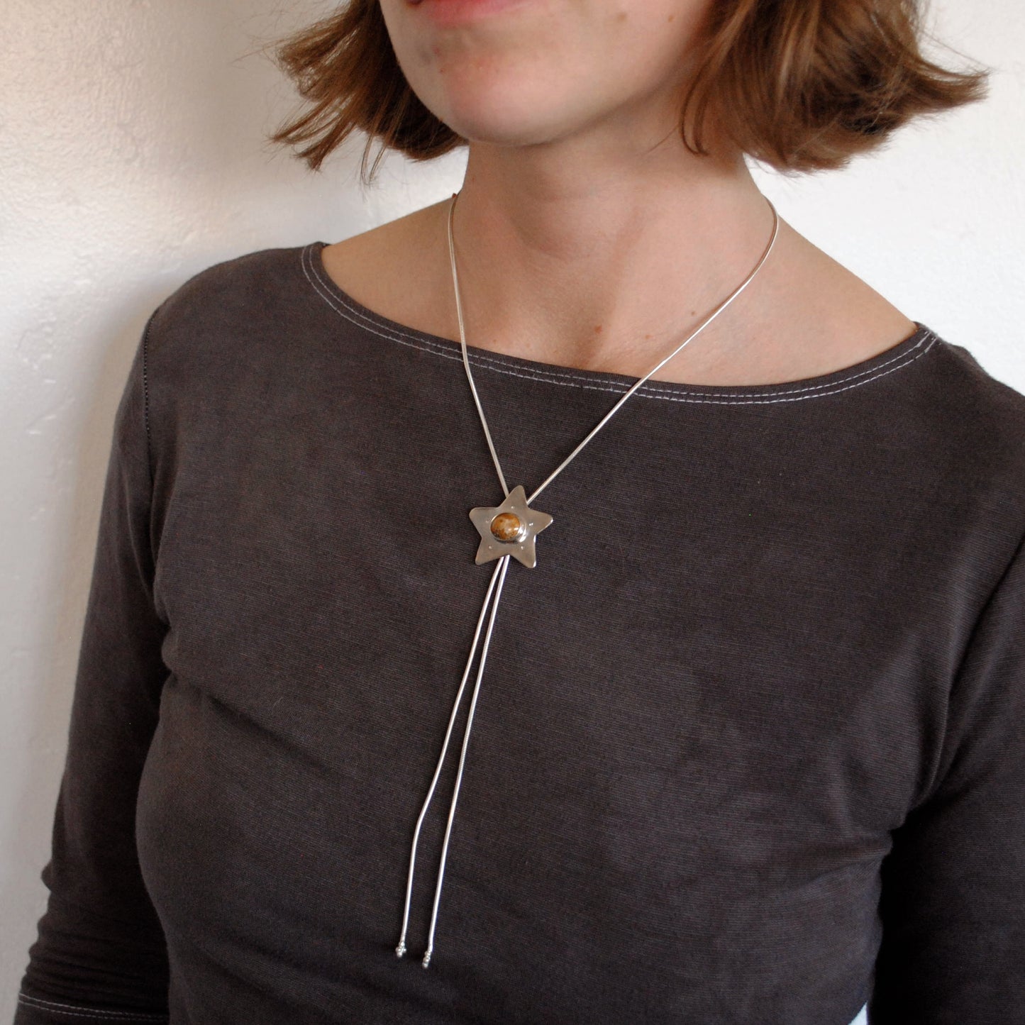 Ocean Jasper Star Bolo Tie