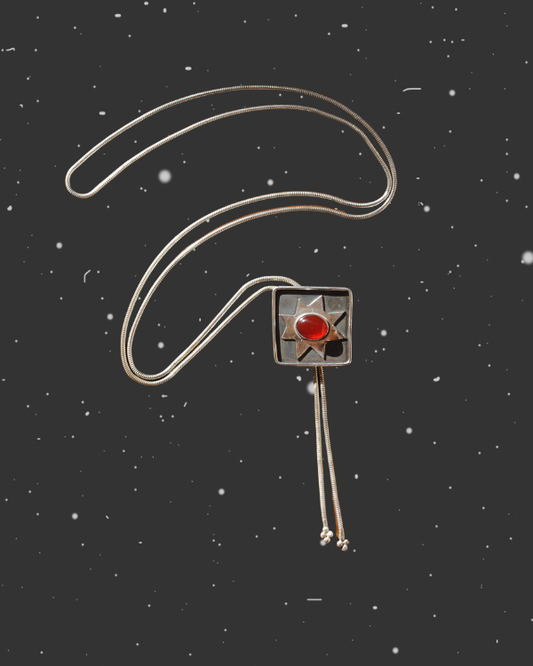 Carnelian Square Star Bolo Tie
