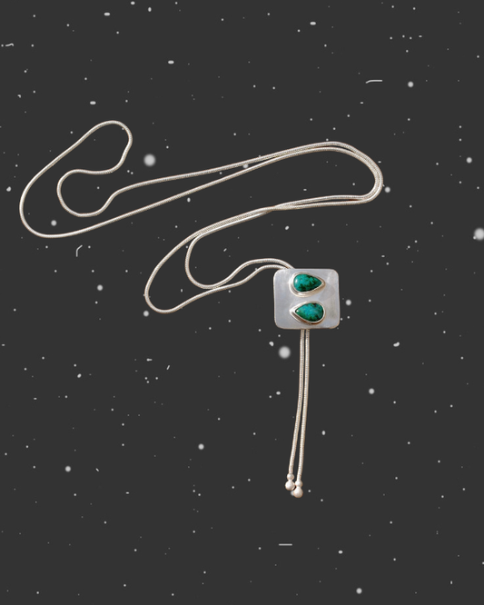 Chrysocolla Square Bolo Tie