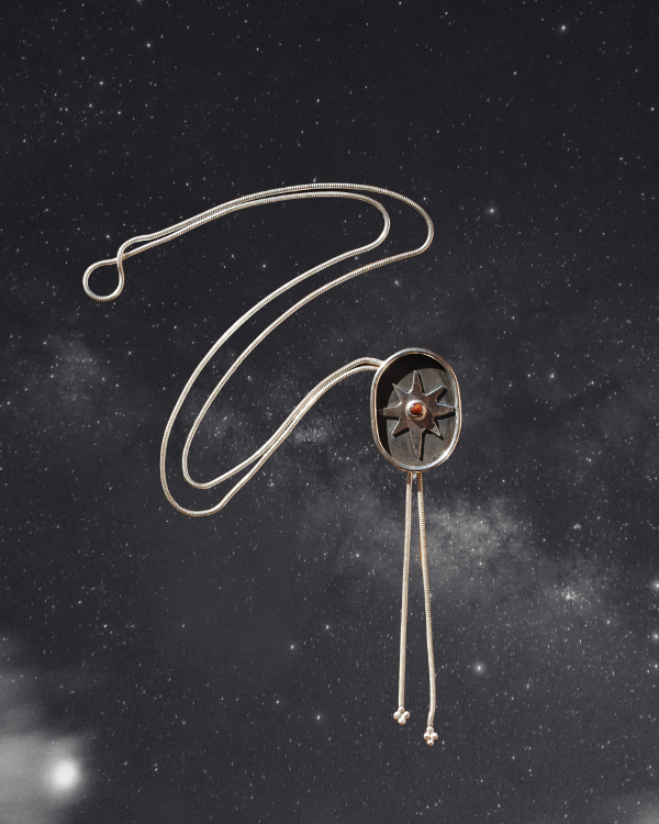 Carnelian Oval Star Bolo Tie