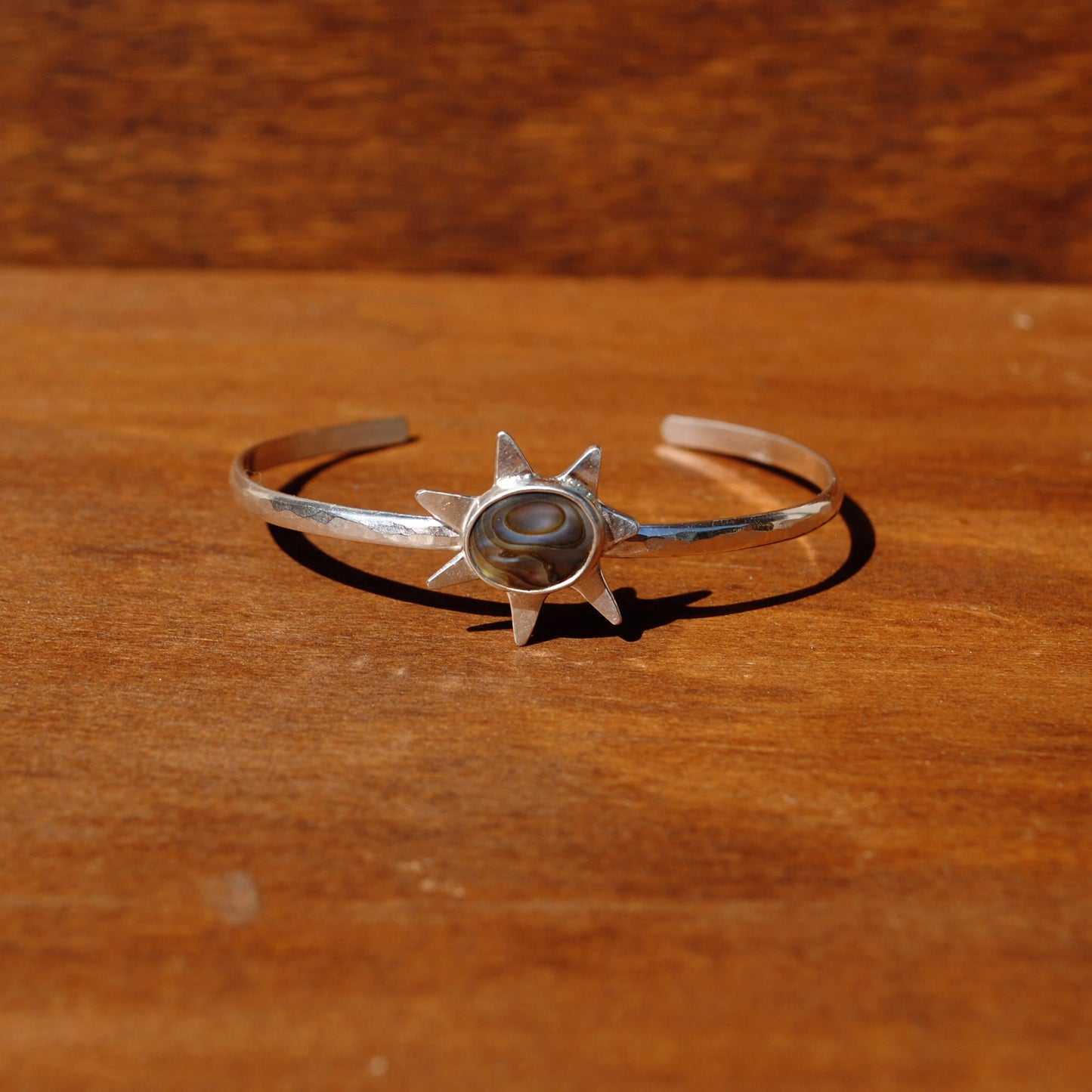 Abalone Hammered Star Cuff