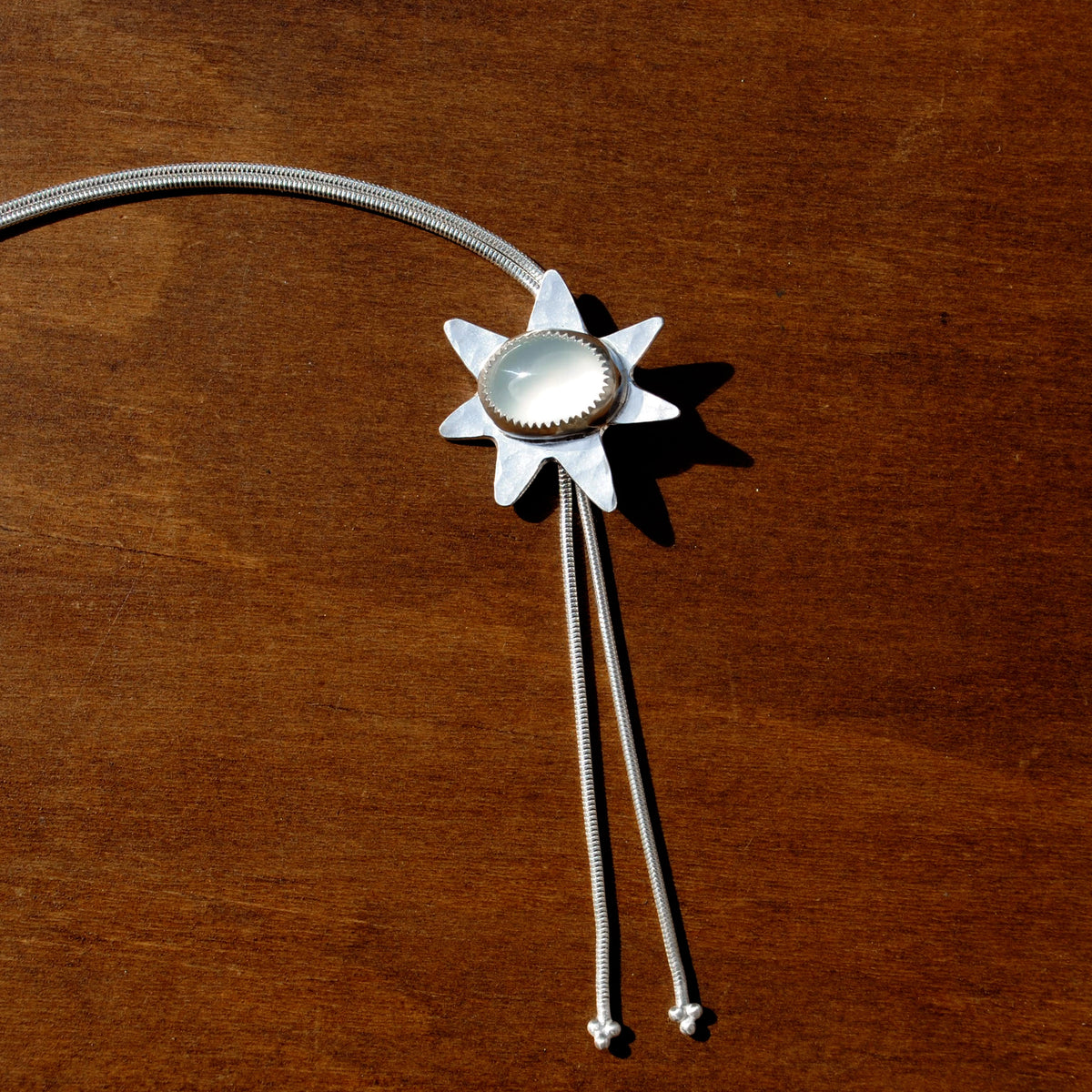 Blue Chalcedony Star Bolo Tie