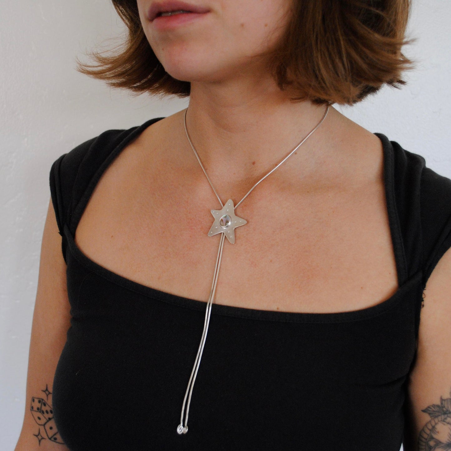 Abalone Star Bolo Tie