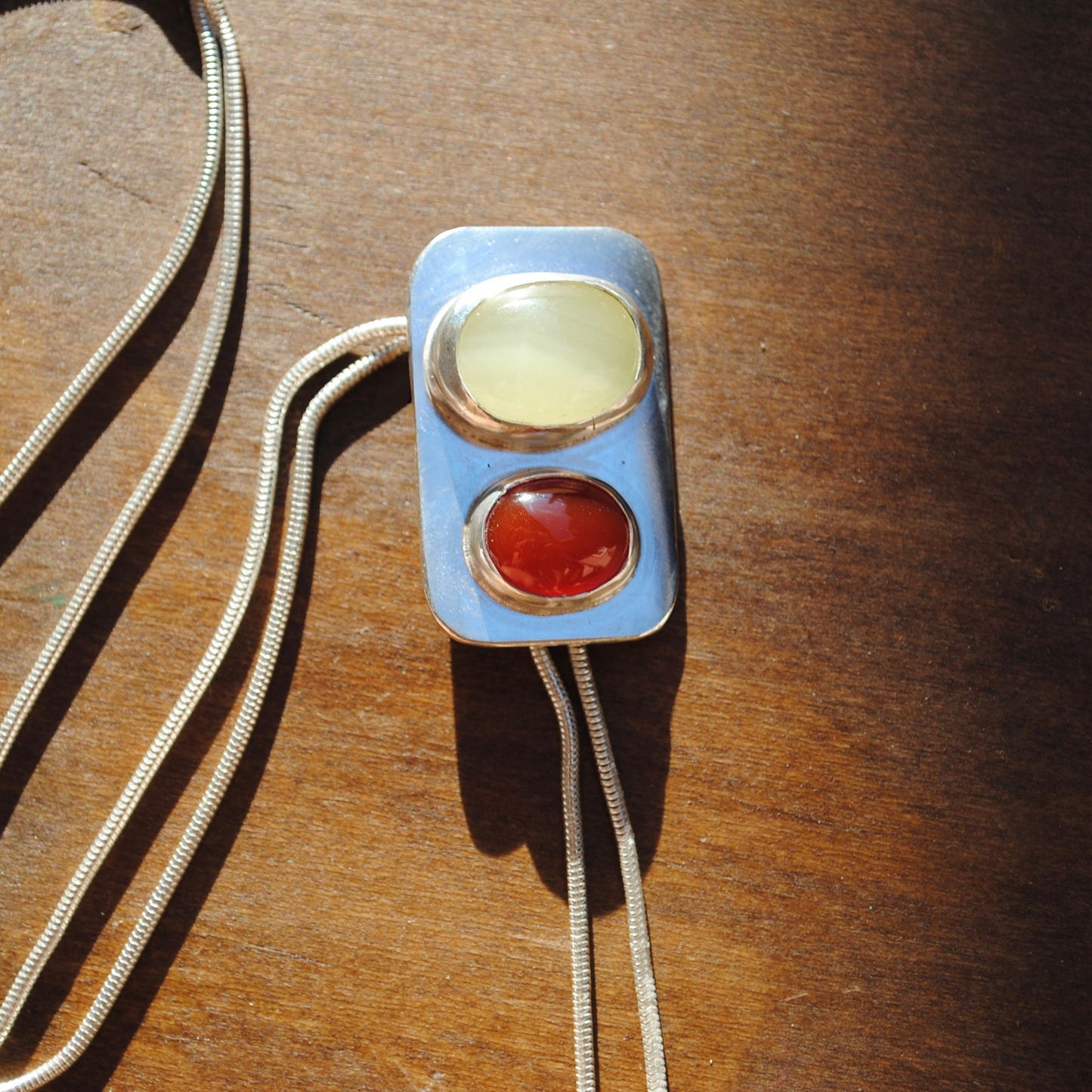 Green Opal and Carnelian Bolo Tie