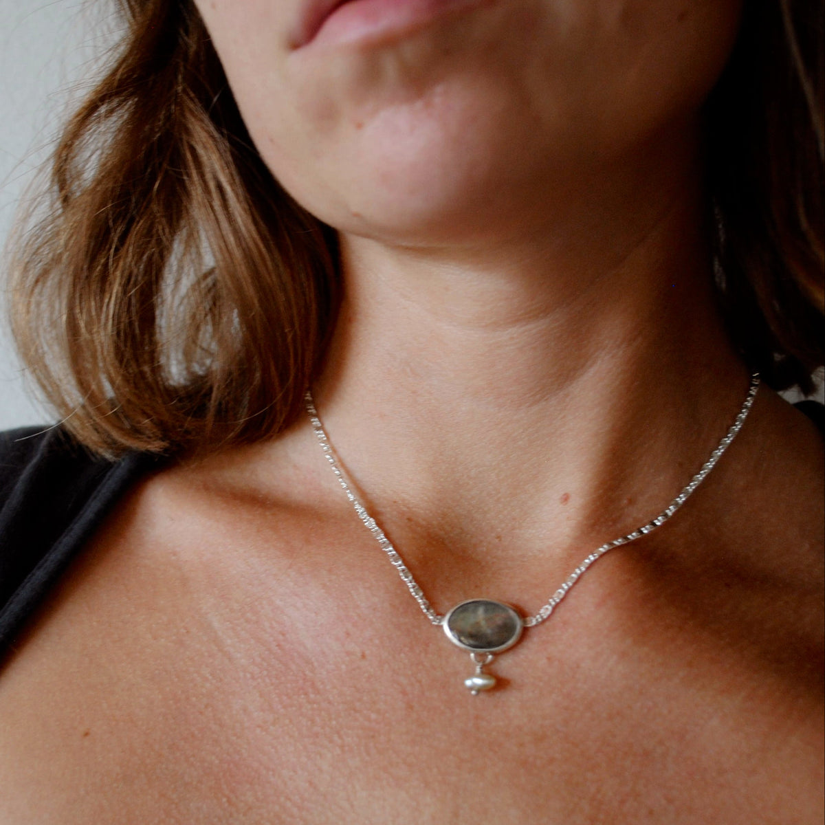 Black Mother of Pearl Necklace