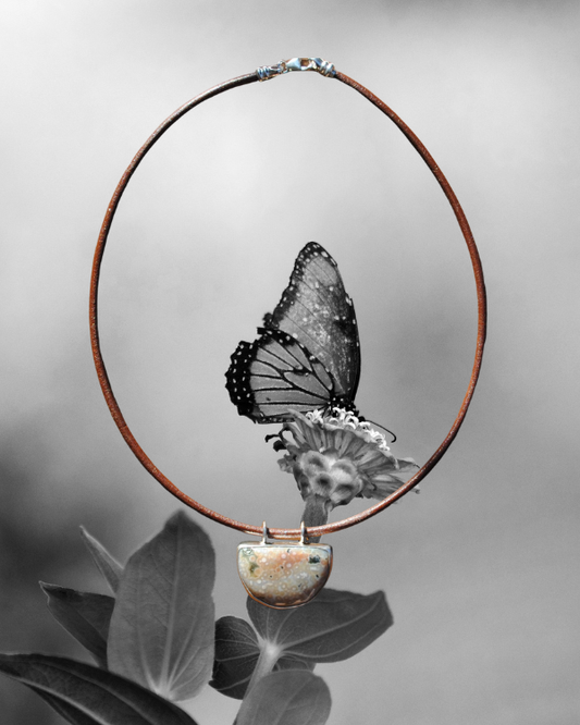 Ocean Jasper Leather Cord Necklace