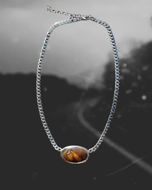 Polychrome Jasper Curb Chain Necklace