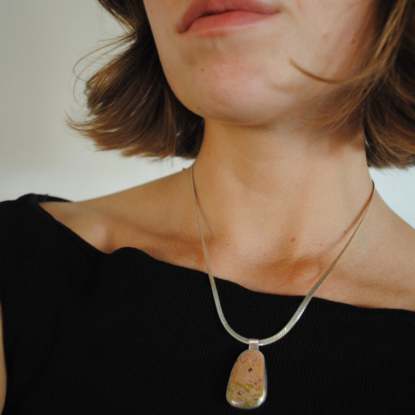 Ocean Jasper Herringbone Necklace