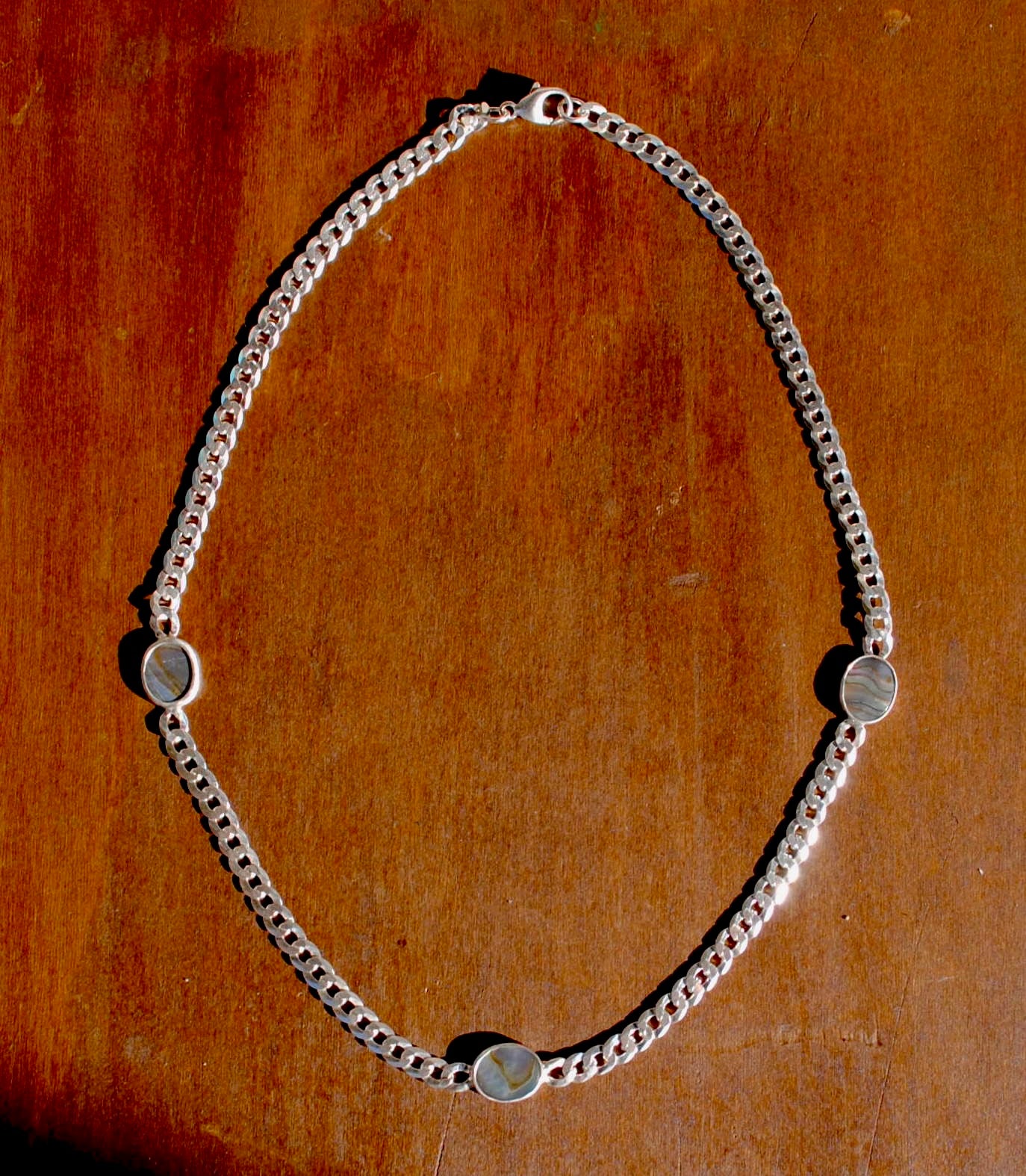 Abalone Curb Chain Necklace