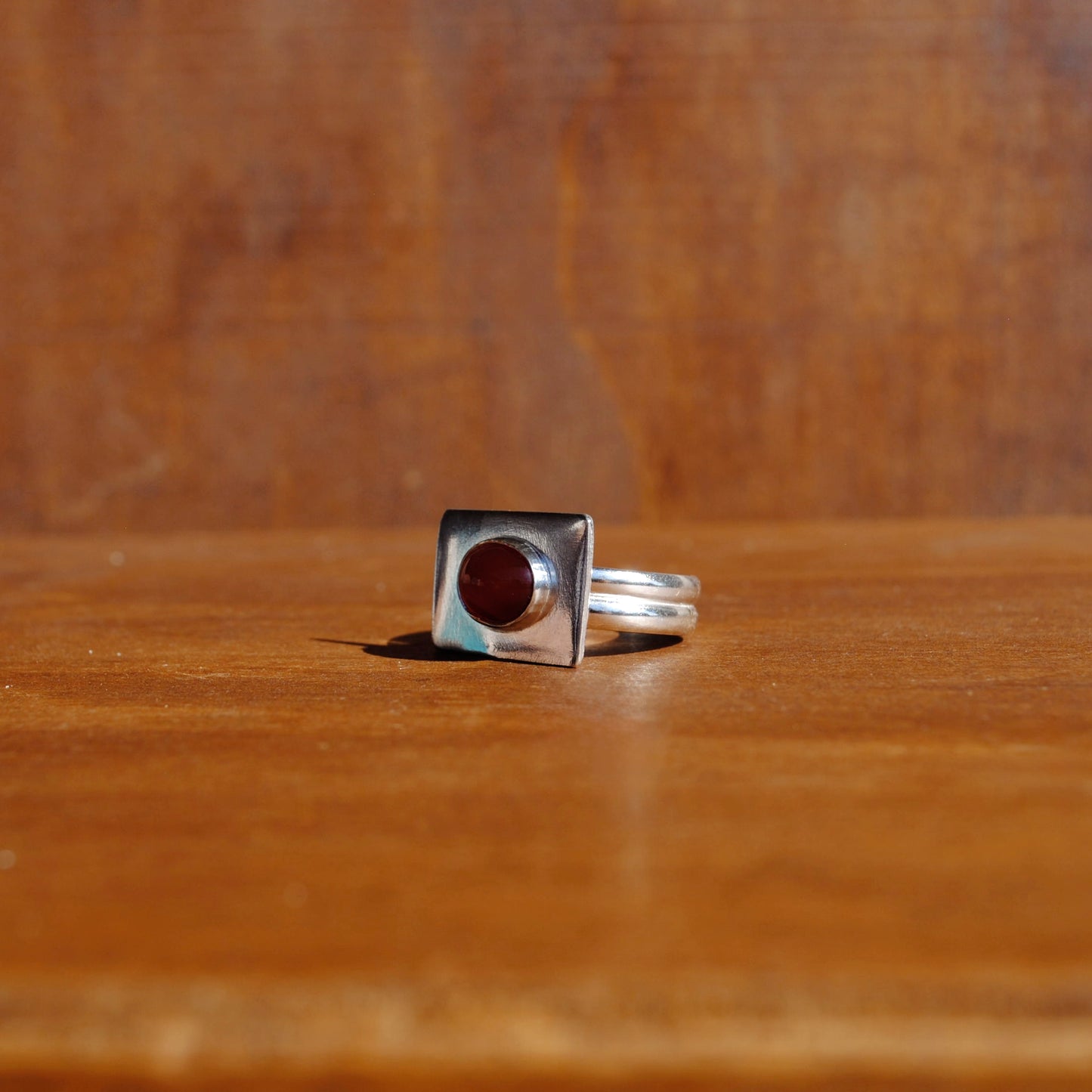Carnelian Square Ring - US Size 6.5