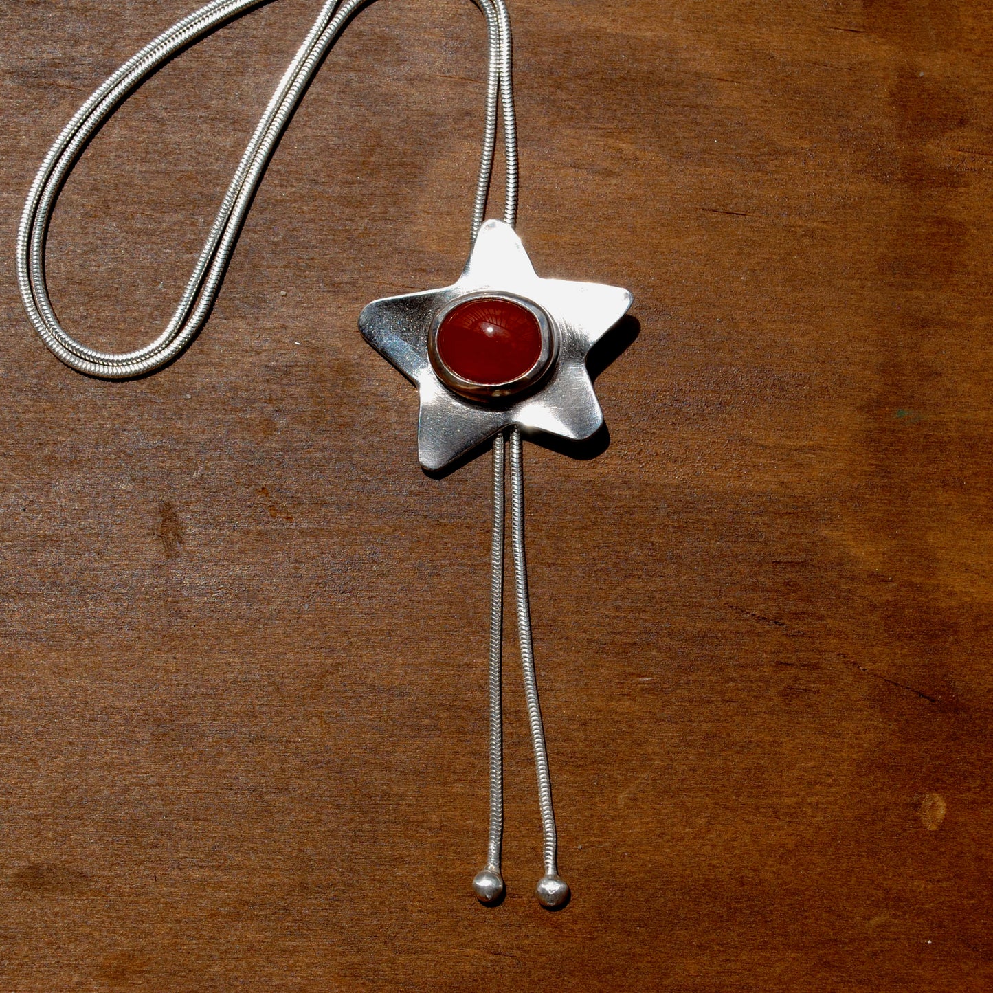Red Agate Star Bolo Tie