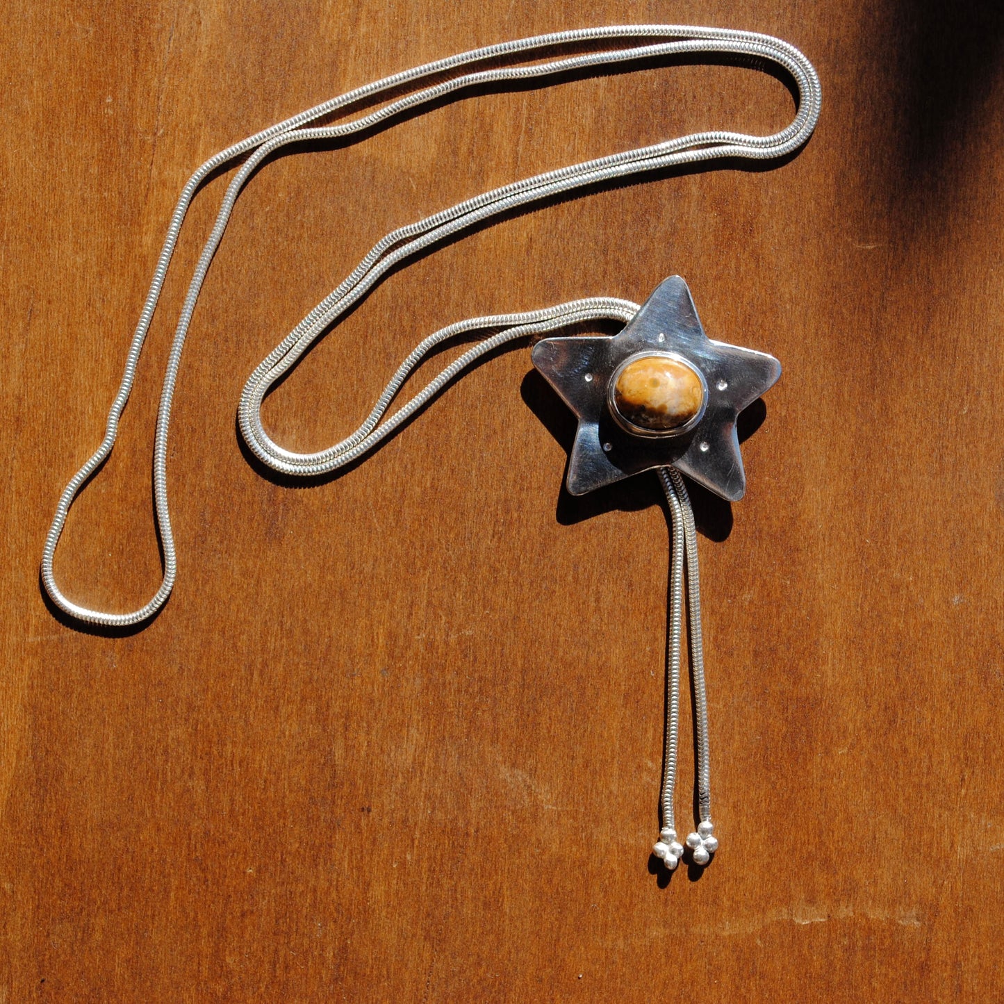 Ocean Jasper Star Bolo Tie