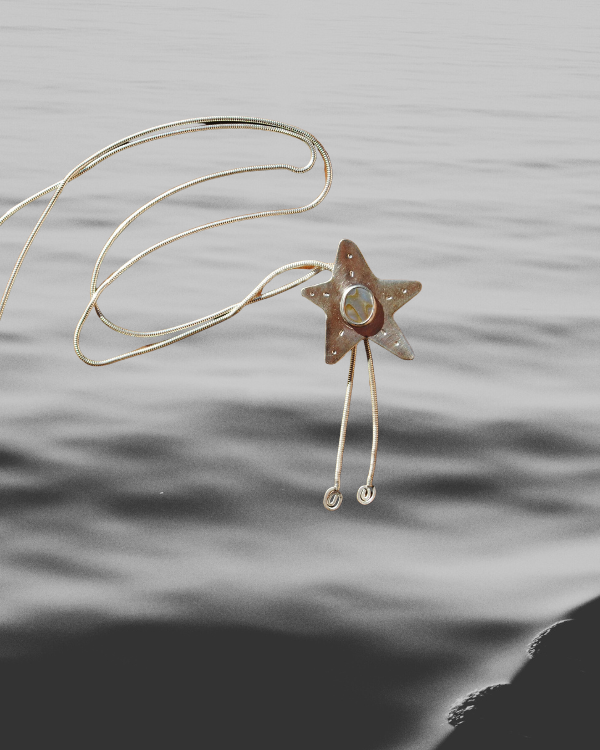 Abalone Star Bolo Tie