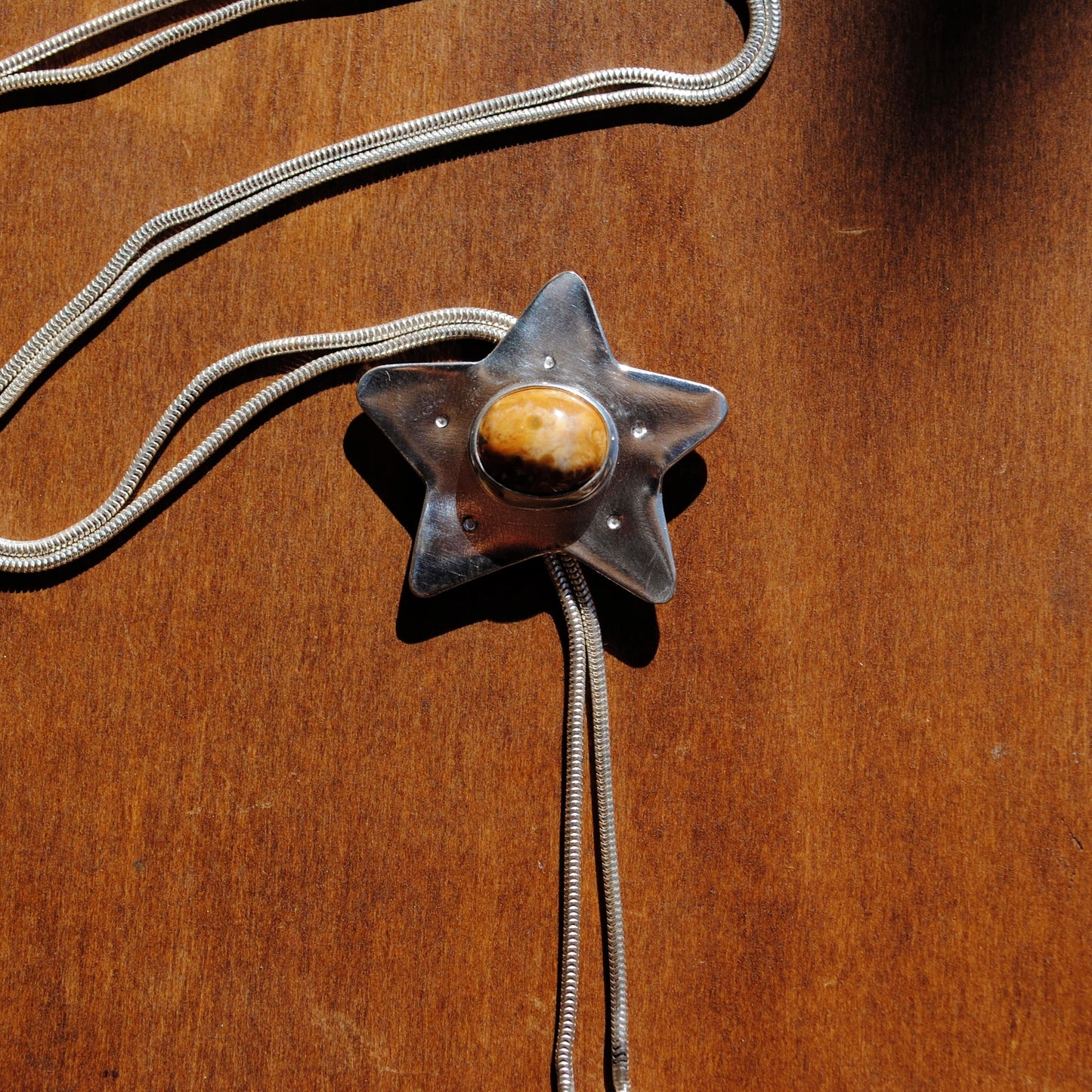 Ocean Jasper Star Bolo Tie