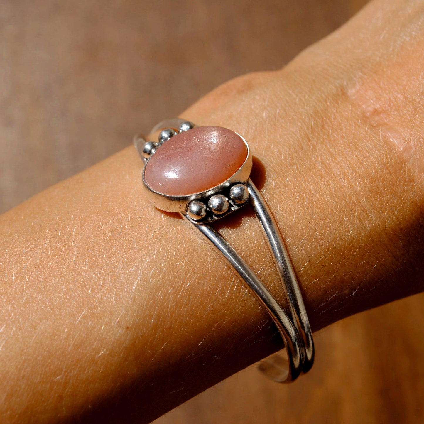 Peach Moonstone Cuff