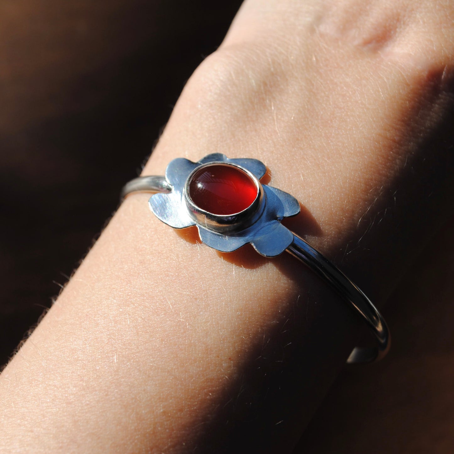 Carnelian Flower Cuff