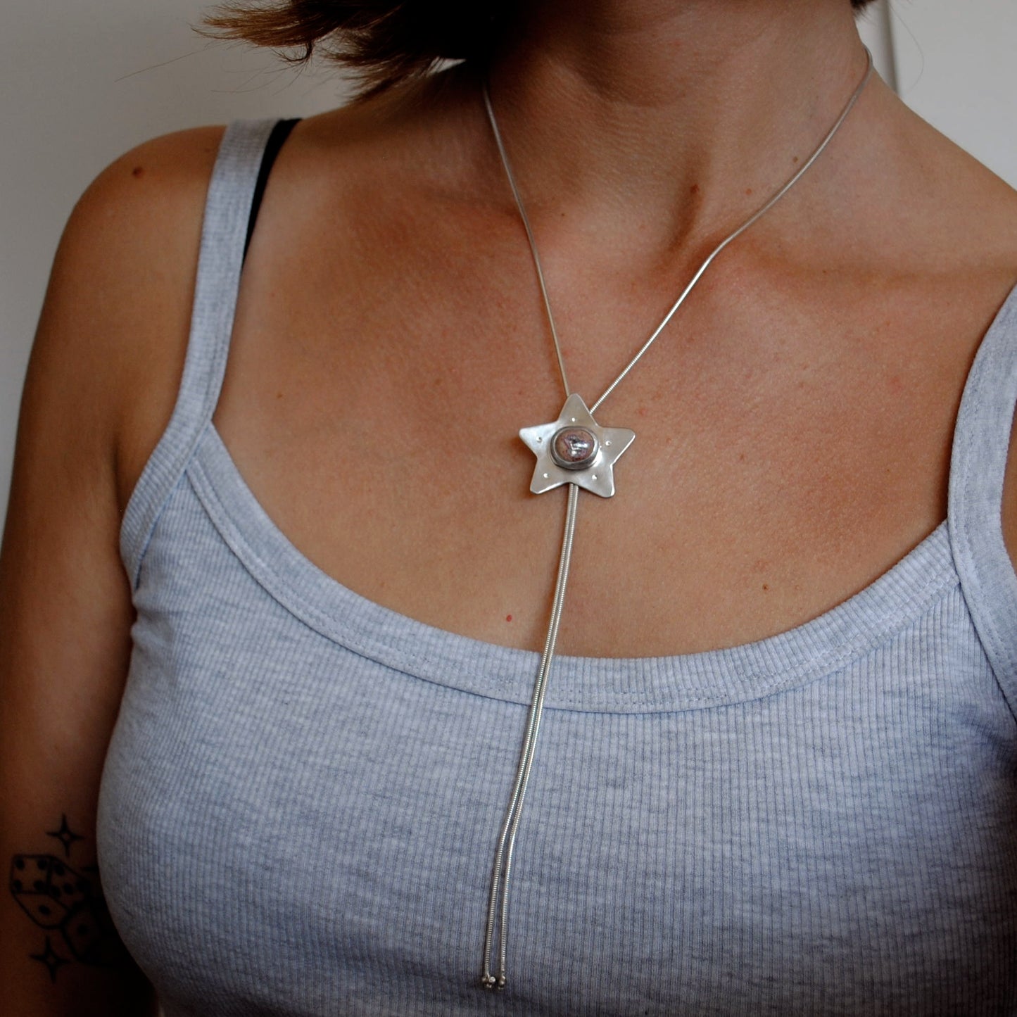 Fire Opal Star Bolo Tie II