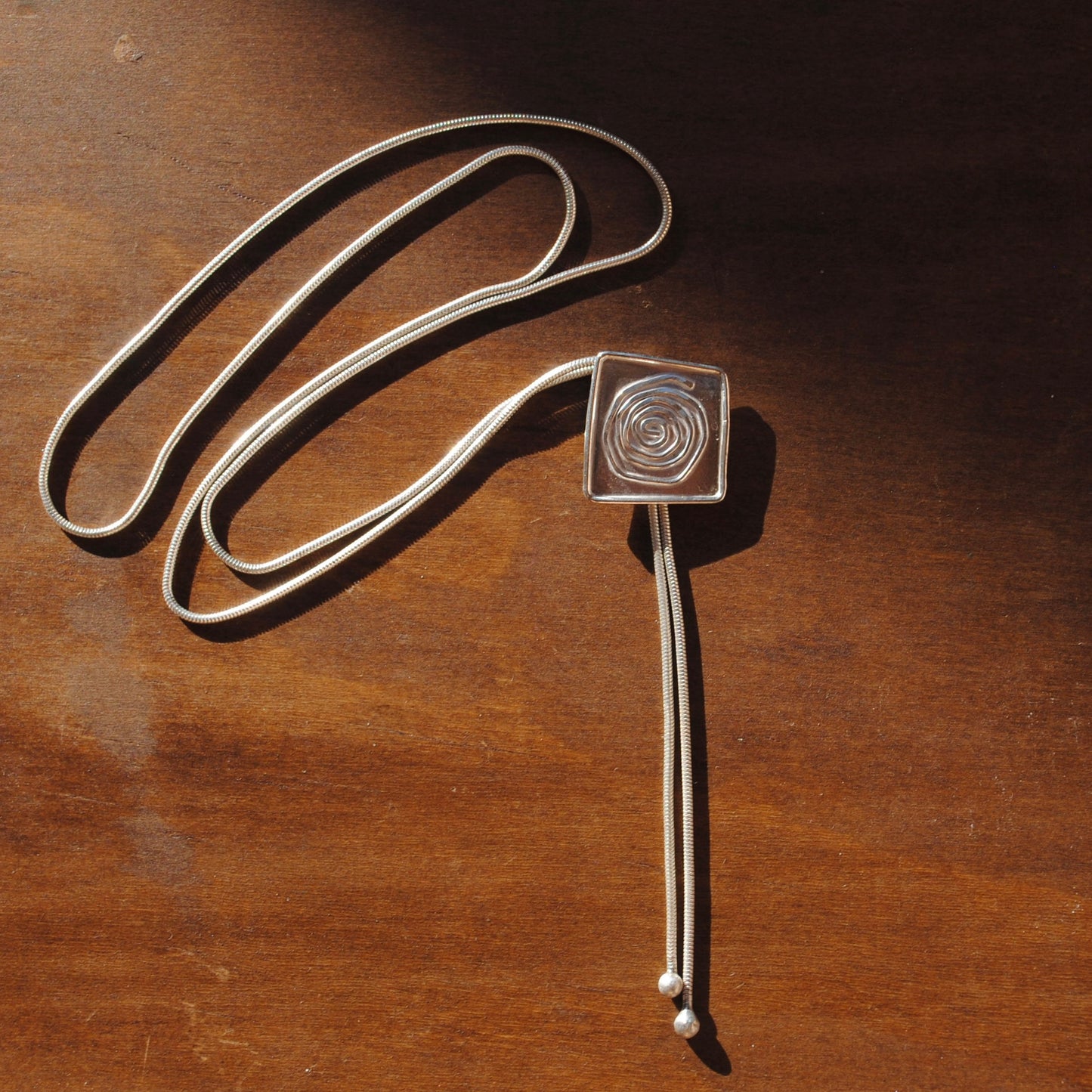 Spiral Square Bolo Tie