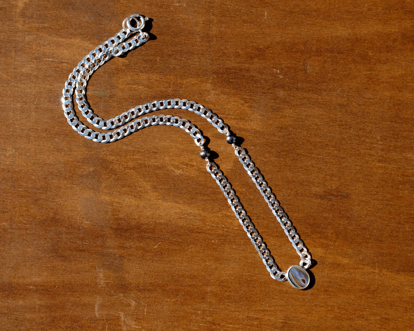 Abalone Curb Chain Necklace