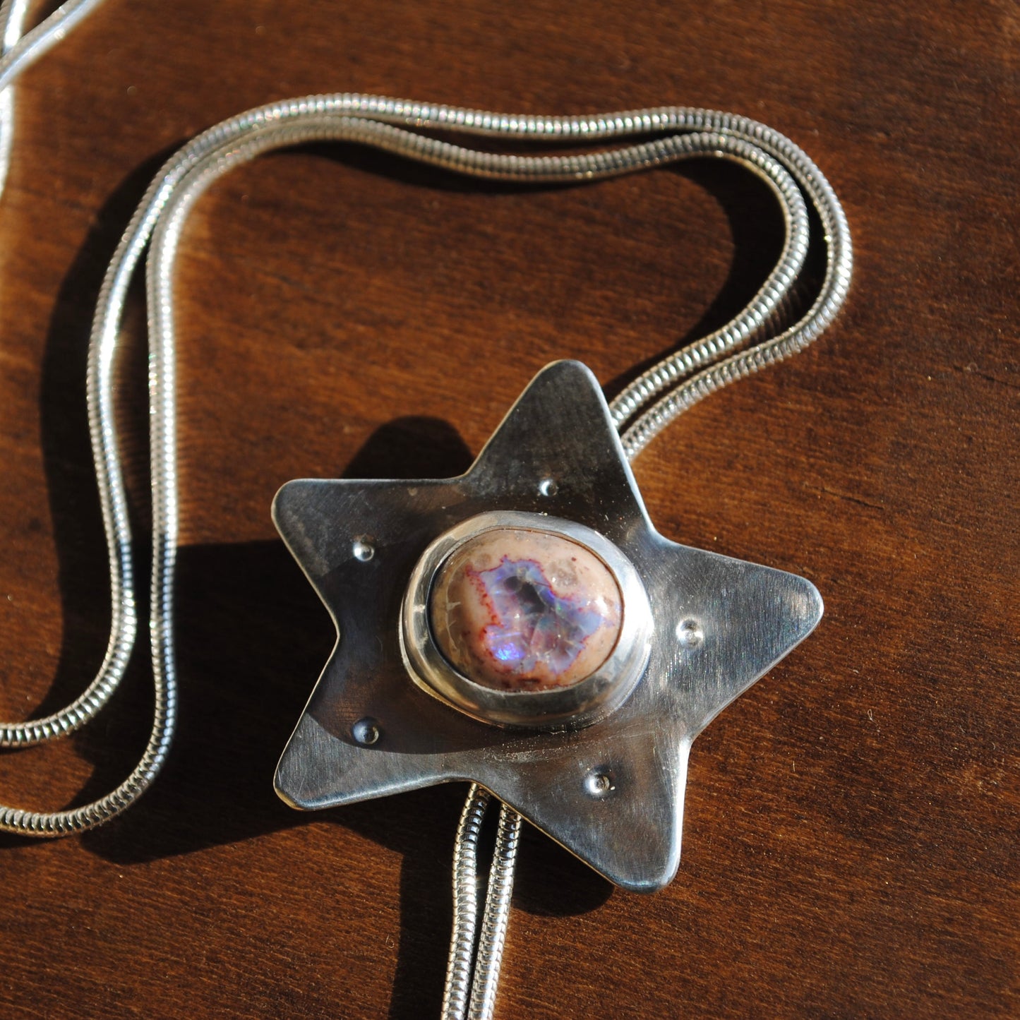 Fire Opal Star Bolo Tie II
