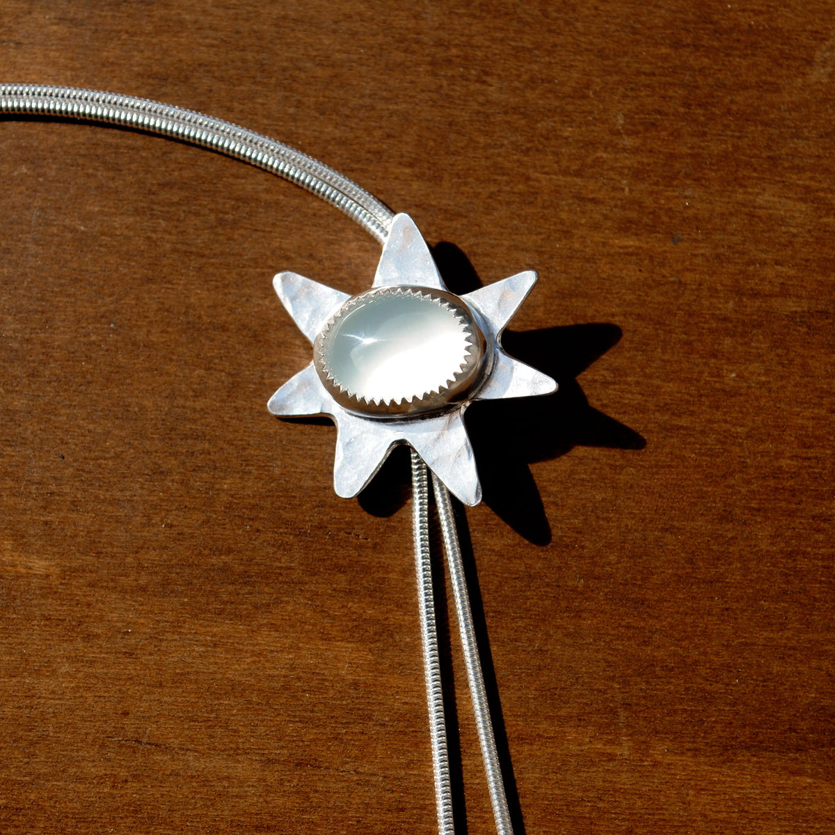 Blue Chalcedony Star Bolo Tie