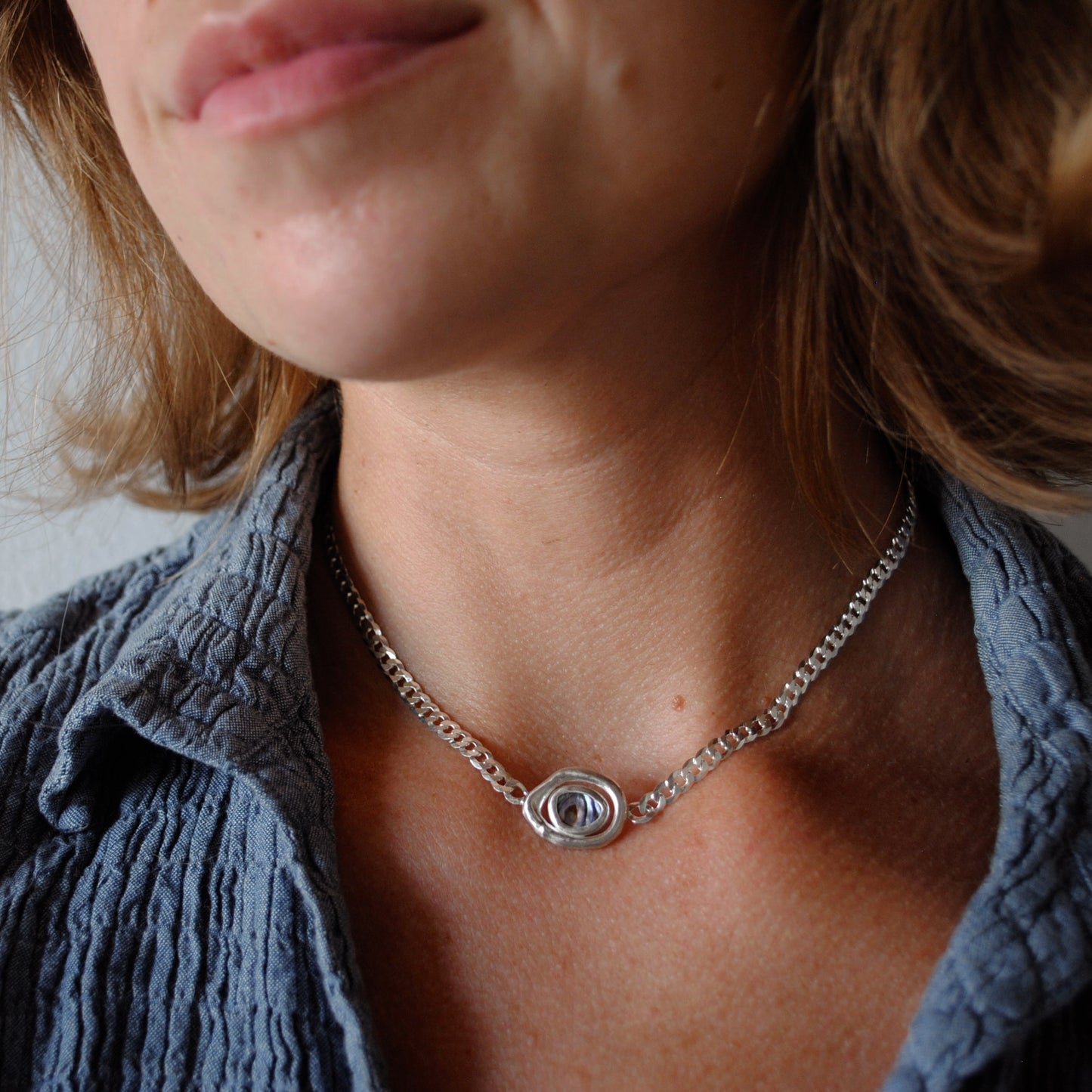 Abalone Liana Curb Chain Necklace