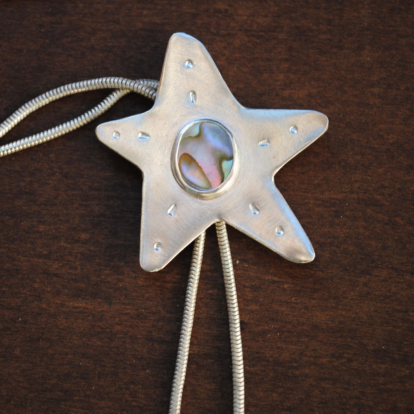 Abalone Star Bolo Tie