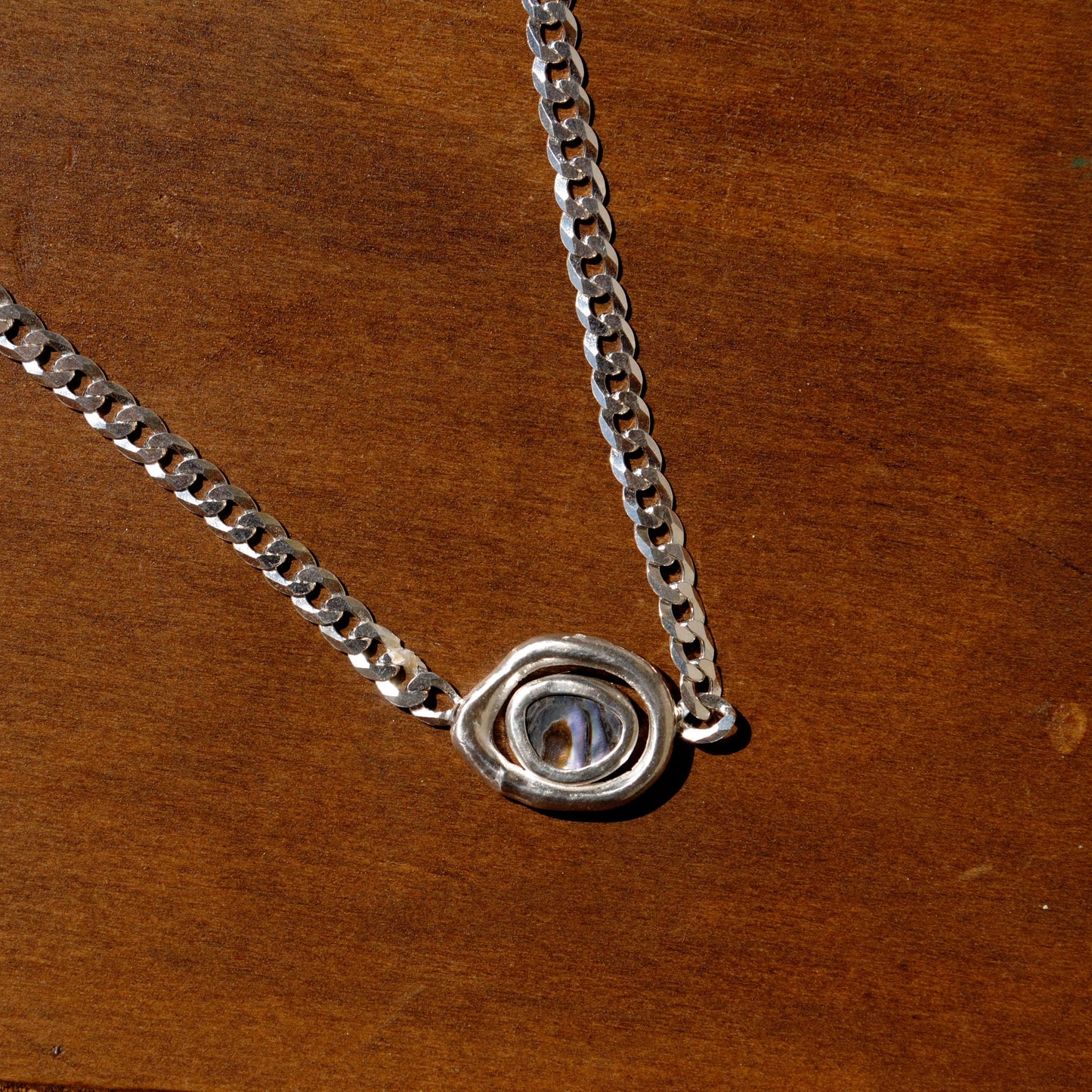 Abalone Liana Curb Chain Necklace