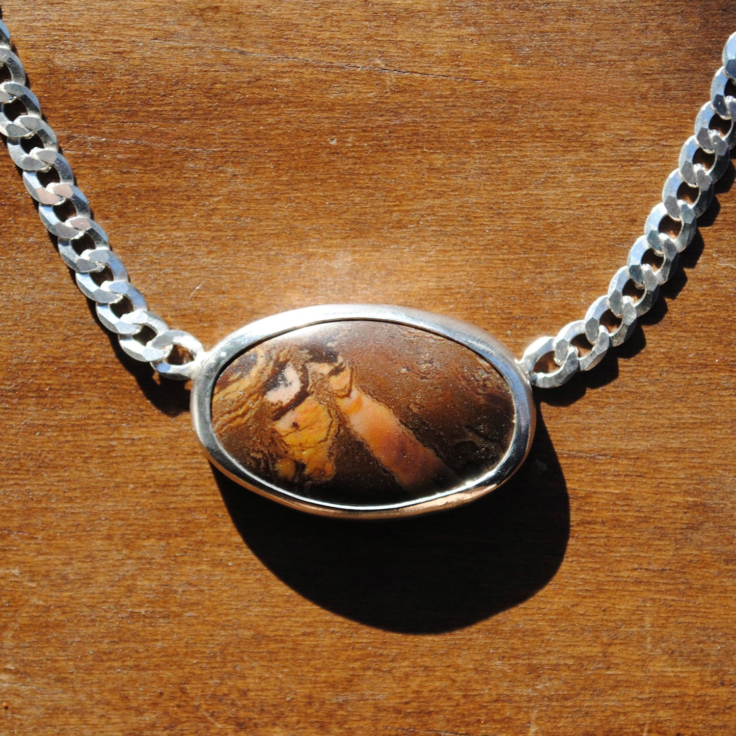 Polychrome Jasper Curb Chain Necklace