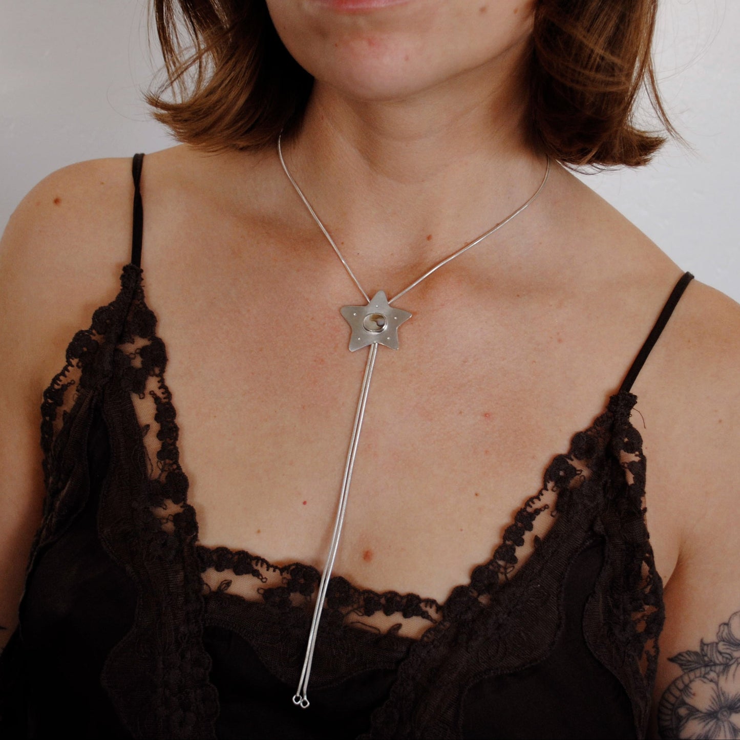 Abalone Star Bolo Tie