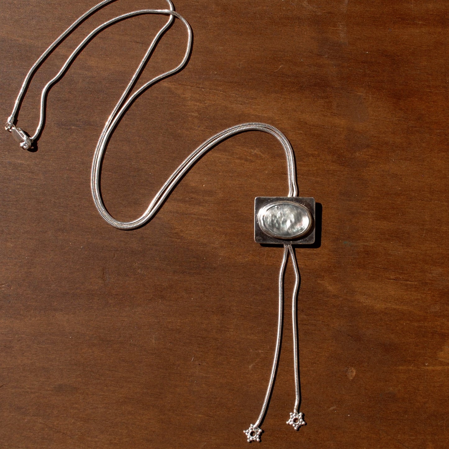 Black Mother of Pearl Rectangle Bolo Tie