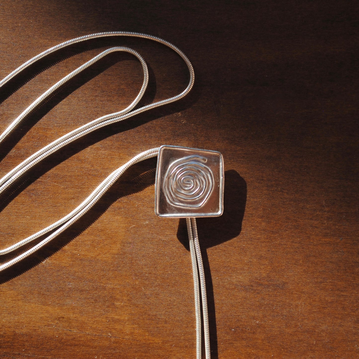 Spiral Square Bolo Tie