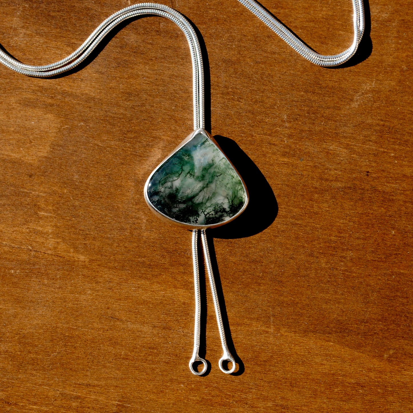 Moss Agate Bolo Tie
