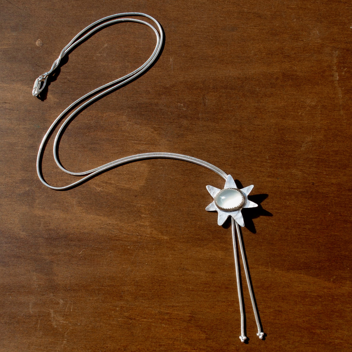 Blue Chalcedony Star Bolo Tie
