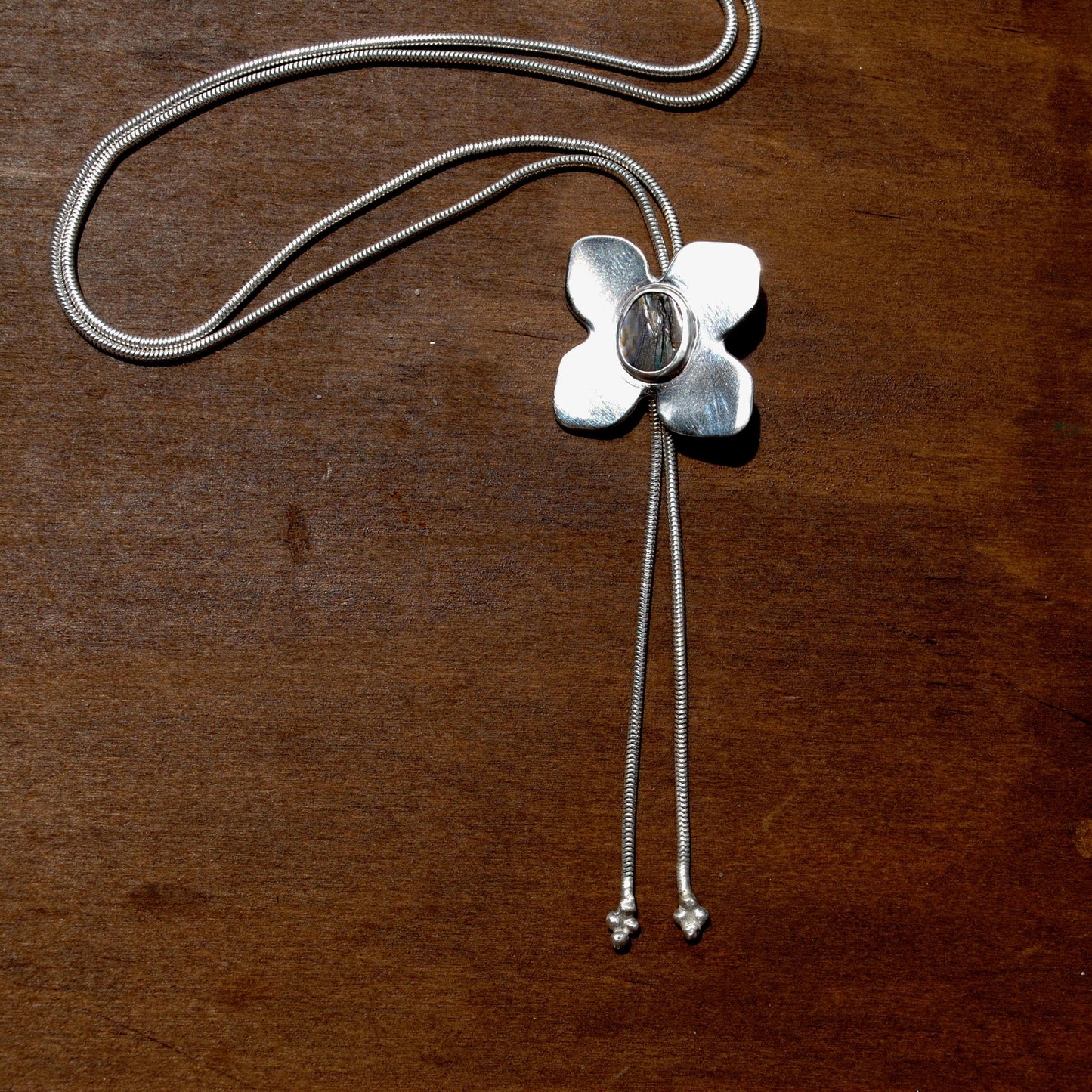 Ocean Jasper Clover Bolo Tie