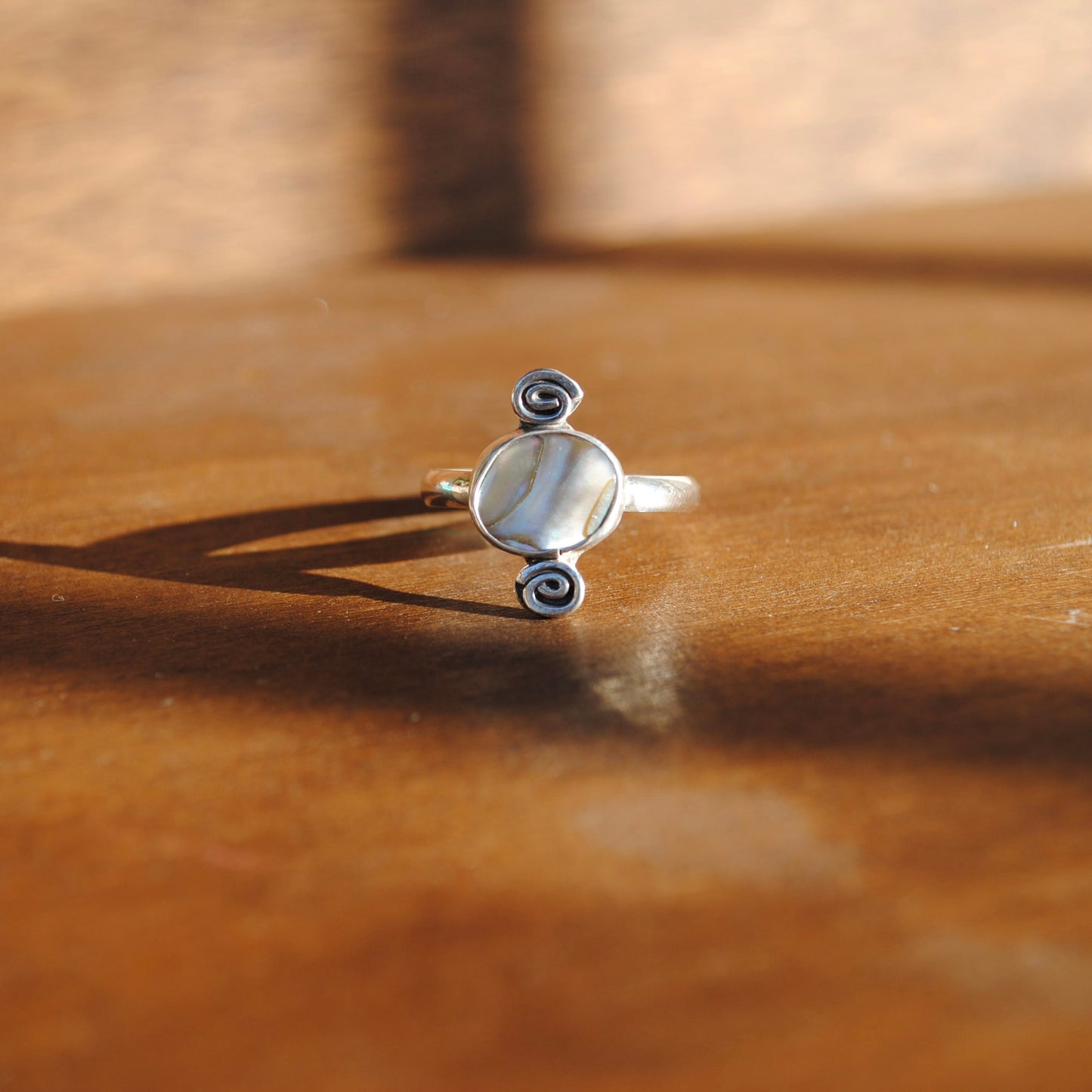 Abalone Spiral Ring